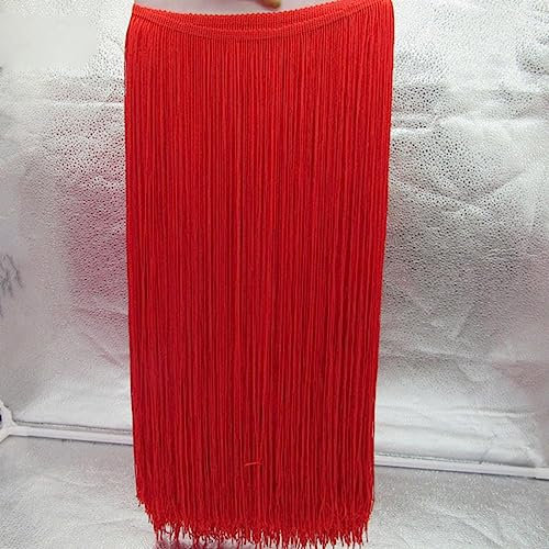 5 Meter 100 cm weiße lange Spitze Quaste Fransen Spitzenbesatz Band Nähen lateinamerikanisches Kleid Bühne Kleidungsstück Vorhang DIY Zubehör-Ren
