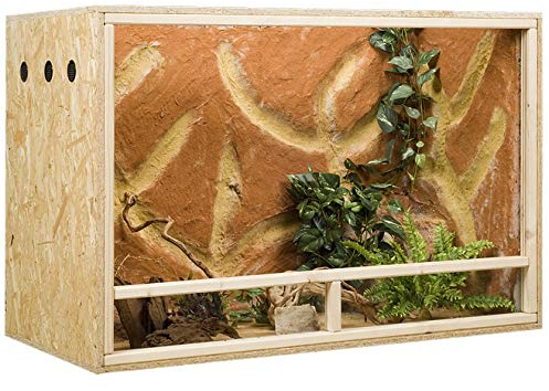 GECKOX OSB Terrarium, Holzterrarium 120x60x80 cm mit Seitenbelüftung, Zierleistenset:ohne Zierleistenset, Sicherheitspaket:ohne Sicherheitspaket