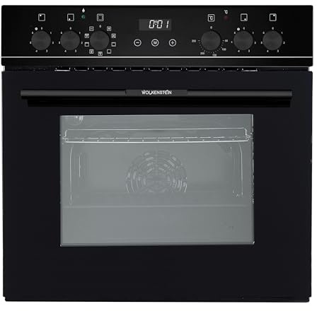 Wolkenstein Einbauherdset WMOC 90 | XL-Garraum 66 Liter | 8 Backofenfunktionen | Energieeffizienzklasse A | 2-Kreis und Bräterzone | Display & Timer | Grill | 8400 W