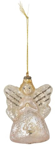 Bloomingville Aneva Ornament aus Glas in Form eines Engels in der Farbe Gold, Höhe: 8cm