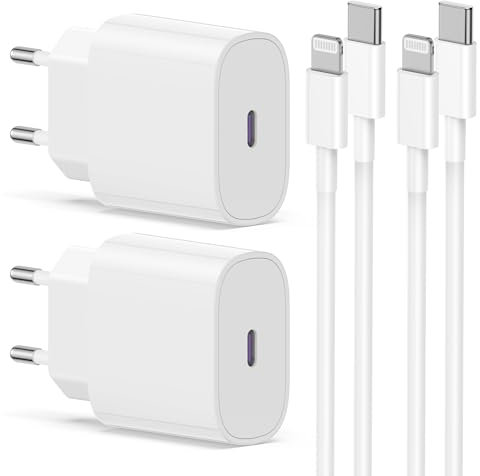 2Pack Caricatore Rapido iPhone Apple Original- Certificato MFi - Caricabatterie USB C e Cavo Lightning 2M Alimentatore a Ricarica per iPhone 14/14 Pro Max/13/13 Pro Max/12/11/XR/XS/SE/8 Plus/iPad