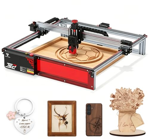 Twotrees TS2-10 Lasergravurmaschine 10W Graviergenauigkeit 0,08 mm Gravurgeschwindigkeit 10000 mm/min 32-Bit Motherboard Flammenalarm Autofokus 450x450mm