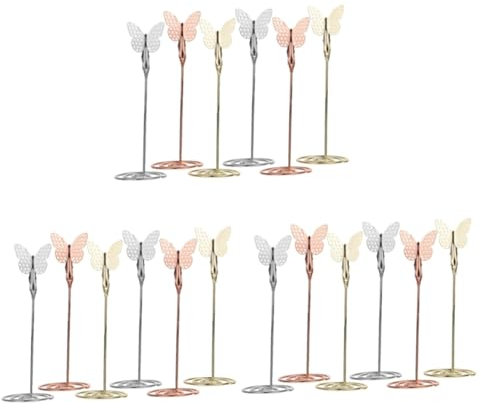 PRETYZOOM 18 Stück Schmetterlings Notizhalter Visitenkartenhalter Hochzeit Tischnummernhalter Tischnummernhalter Tischkartenhalter Memo Clip Bildhalter Für Tafelaufsätze Fotoständer
