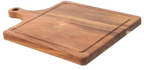 OFFSCH Tagliere in Legno per Alimenti con Manico 29x20x1,5 Cm, Piatto di Legno per Pizza e Pane, Utensile da Portata Naturale per Cucina e Tavola Famiglia