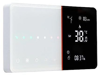 Thermostat, Thermostat Intelligent for chaudière à gaz, contrôleur de régulateur de température Filaire de pièce de Chauffage écran Tactile rétro-éclairé à la Maison,Commutateur de contrôle de tempér