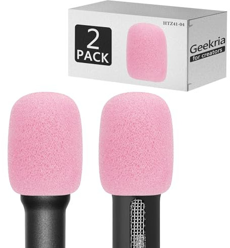 Geekria for Creators - Parabrisas de espuma para micrófonos de 0.3 pulgadas de diámetro, cubierta de espuma antipop, cubierta de viento para micrófono, filtro de espuma de esponja compatible con