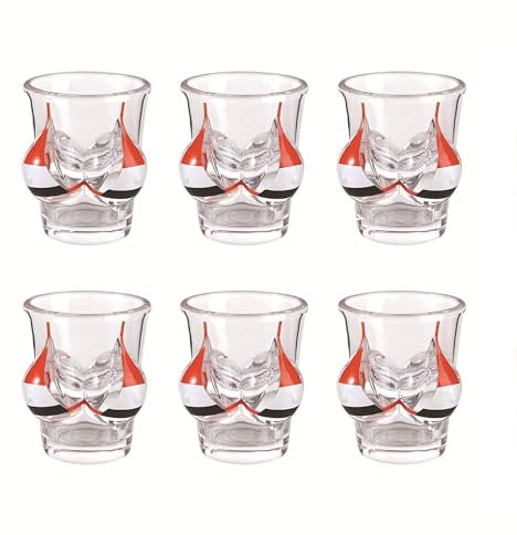 YY Lot de 6 verres à liqueur 3D en forme de corps amusant - Verres à vin transparents - 52,7 g