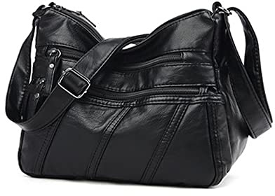ANPTER Soft PU Leather Shoulder Bag Fashion Crossbody Bag for Women Shoulder Handbag for Ladies is Suitable for Dating Shopping Vacation Travel or Daily Use (Cross Body Bag for Black)
