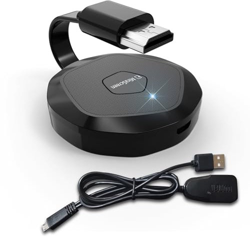 Wireless HDMI Dongle,Miracast HDMI Adattatore, 4K 1080P HD WiFi Display Dongle Compatibile con Windows/Mac/Android/iOS/Miracast/DLNA/Airplay, Compatibile con HDTV/Monitor/Projekto