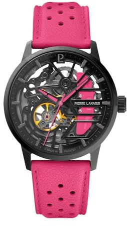 Pierre Lannier - Montre Automatique Paddock - Automatic Mouvement de Montre - Epaisseur du boîtier: 12.3 mm - Largeur du boîtier: 39 mm - Acier Inoxydable - Noir - 5 ATM