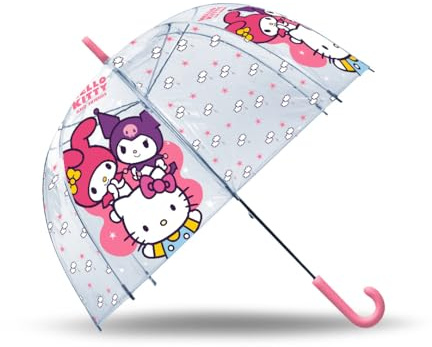 Kids Licensing - Children's Umbrella - Boy's and Girl's Transparent Bell Umbrella - Children's Designs, Hello Kitty & Friends, Hello Kitty & Friends 18