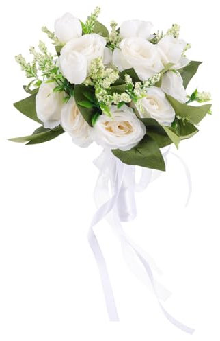 HAWILLOSCH Bouquet Da Sposa Artificiale Per Matrimonio Fiori Da Sposa Realistici Accessorio Per e Scatti Fotografici