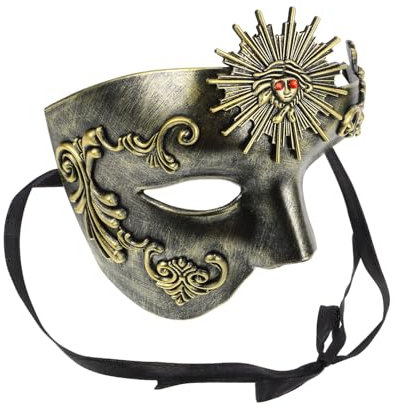 HAMPPLIES Masque Vénitien Demi-visage Vintage Pour Hommes Et Femmes En Abs, Masque Borgne Ajustable Pour Carnaval, Bal Masqué Et Halloween, Accessoire Décoratif Pour Adultes