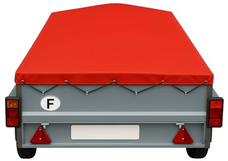 Bâche de Remorque LIDER Alicante 32211 – 154 x 116 x10 cm–PVC 640g/m² Étanche & Anti-UV–Housse Haute Résistance avec Oeillets et Sandow–Fabriqué en France-Plusieurs Coloris Disponible. (Rouge 3002)