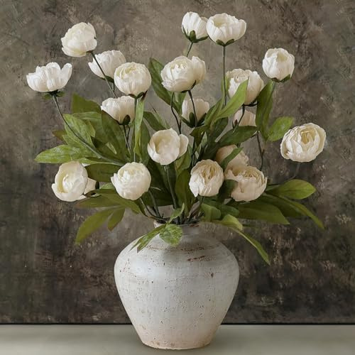 Künstliche Pfingstrosen aus Kunstseide für Vasen, 68,6 cm, große künstliche Pfingstrosen, Zweige mit Stielen für selbstgemachte Blumensträuße, Tafelaufsätze, Hochzeitsfüller, Arrangements