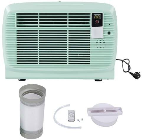 Fockety Condizionatore d'Aria Portatile, unità AC BTU 2300 con Voce e Telecomando, Raffreddamento Silenzioso, Timer 24h, Deumidificatore e Ventilatore per Camere Fino a 8 ㎡ (Plug 220v)