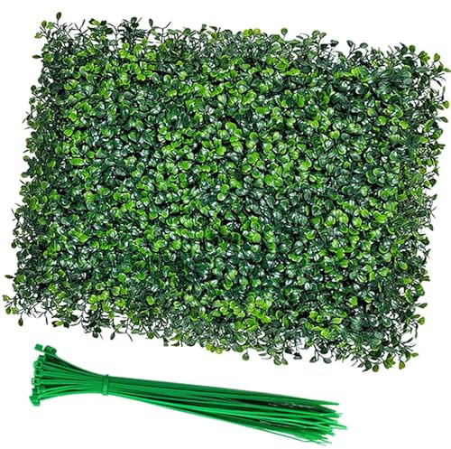Künstliche Graswand 4er-Set 40x60 cm – UV-beständige Boxwood-Paneele für Gartenzaun, Balkon & Indoor-Deko