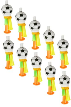 FUNNETOYU Fußball Vuvuzela Trompete Mit Schlaufe Kunststoff Stadion Lufthorn Lautes Drucklufthorn Für Fußballfans Und Sportveranstaltungen 10 Stück Zufällige Farben