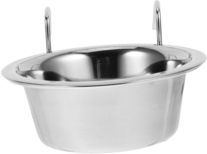 MUELODSIC Cuenco Colgante para Perros de Acero Inoxidable Resistente y Fácil de Limpiar Tazón Multifuncional para Comida y Agua Adecuado para Jaulas y Diario Mascotas Pequeñas