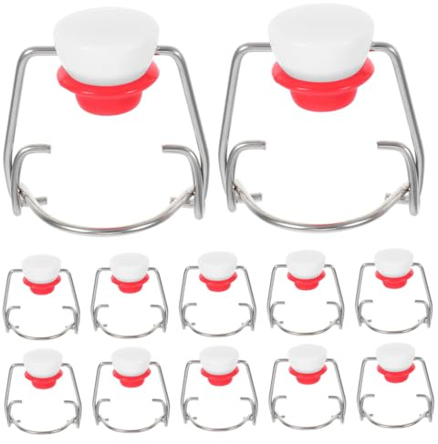 OFFSCH 15pcs Stainless Steel and Silicone Swing Top Replacement Caps for Bottles with Airtight Seal Milk Bottle Caps with Secure Spring Mechanism Reusable for Craft Milk and Liquids