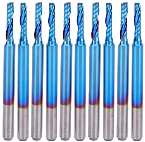 Fraise en spirale, fraise à bout sphérique, revêtement bleu, fournitures industrielles, acier au tungstène 3,175 x 15 mm pour gravure, fraisage, coupe de bois dur, contreplaqué,