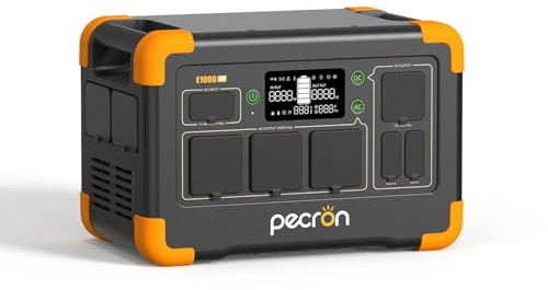 PECRON E1000LFP Portable Power Station, 1800W Pure Sine Wave Output, 1024Wh LiFePO4 Battery, 1.3-Hour Fast Charge, Solar Generator for Home Backup, Camping, RV, CPAP, Emergency Power