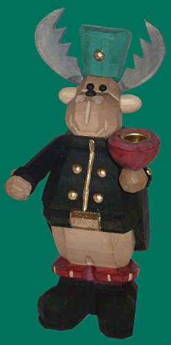 Rudolphs Schatzkiste Holzfigur Elch Bergmann mit Kerzenhalter geschnitzt Höhe 15cm NEU Figuren Schnitzen Holz Wald Figur Kirche Erzgebirge Seiffen Weihnachten Spielzeug Dekoration Tischdeko Ku