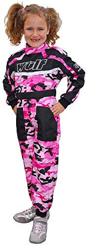 Wulfsport Junior - traje de Kart niños con diseño de camuflaje, mono para Motocross Quad, carreras.