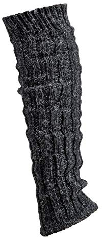 krautwear® Damen Mädchen 1 Paar Beinwärmer Stulpen Legwarmers Grobstrickstulpen mit Alpakawolle Alpaka Flauschig 40cm 80er Schwarz Weiß Grau Beige (anthrazit)