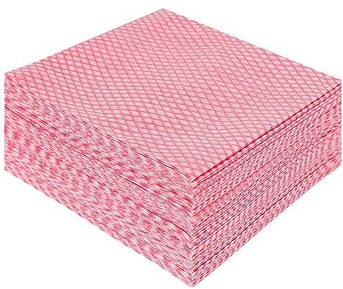 Jebblas USA e Getta J Panni Confezione di 50 Rotolo Multiuso Tessuto Non Tessuto Antiaderente asciugandosi Stracci casa Pulizia Panno Cucina Piatto canovaccio (Red)