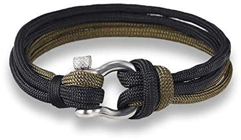 EXINOX armband dam man nautisk ankare, 21 centimeter, Rostfritt stål Nylon