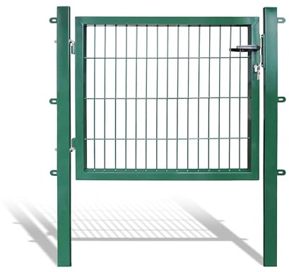 Koll Living Gartentore für Stabmattenzaun - Farbe und Höhe wählbar - inkl. Pfosten und Befestigungsmaterial (Gartentor H 80 x B 100 cm, grün)