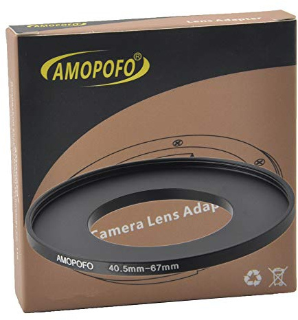 40,5 a 67 mm Anillo de Filtro de Metal de, Anillo Adaptador de Filtro Step Up de 40,5 a 67 mm, para Objetivo de cámara con Rosca de Filtro de 40,5 mm a Anillo de Filtro de 67 mm.
