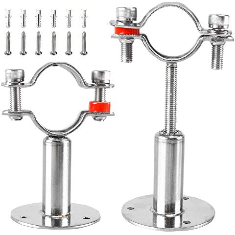 Opaltool Lot de 2 supports de tuyau de montage mural en acier inoxydable avec vis pour tube de 32-34 mm de diamètre