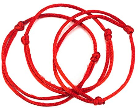 SUCHUANGUANG 10-teiliges einfaches rotes Kordelarmband Viel Glück Schnur Kabbala Schutzknoten Amulett rotes Baumwollfadenarmband Armband