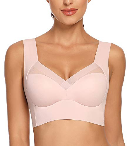WOWENY Dam heltäckande skal T-shirt BH, komfort BHS utan bygel, Zero Feel Bralette för kvinnor