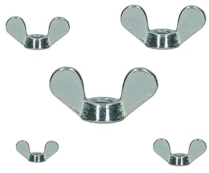 Inetbot Flügelmutter DIN 315 runde Form M4, 5, 6, 8, 10 mm verzinkt deutsche Form (10, M10)