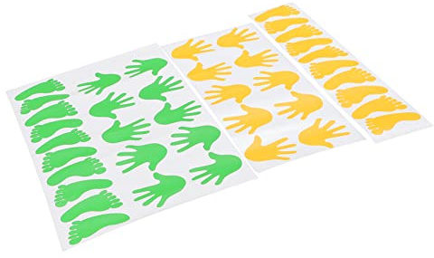 DOITOOL Handprint Floor Stickers 20 Pairs Colorful Adhesive Foot and Hand Decals for Kids Nursery Room Decoration Durable Peel and Stick Wall Decals 23.62X14.37 Inch Each