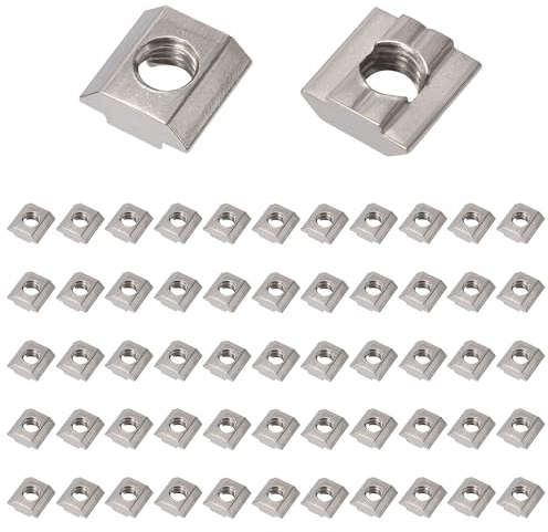 GUNGY Dado Scorrevole M8 Dadi a T Dadi a T-Scanalatura in Acciaio al Carbonio per Profilato in Alluminio Serie 3030 50 pezzi