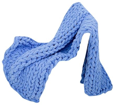 RUANLOV Dicke Strickdecke, Handgefertigte Zopfmuster-HäKeldecke, GroßE Gestrickte Decke Shag, Geknotete Decke, Geeignet für BüRo, Sessel Und Camping (A 80cmx100cm)
