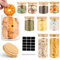 Cinnani 10 Botes de Cristal de Cocina con Tapa de Bambu,Botes de Cocina Almacenaje,Tarros de Cristal con Tapa,Botes Cocina Almacenaje Cristal para Almacenar Espaguetis, Pasta, Harina