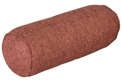 shouzhigo Neck Roll Pillow,Round Bolster Pillow Support for Sleeping for Bed, Legs, Back and Yoga Removable Cover(5.9 * 15.7in) (brown)