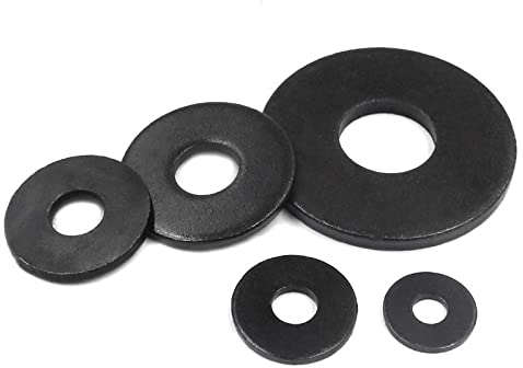 flache Ringe, Metallringe Flache Unterlegscheibe, 2/25 Stück, schwarzer Kohlenstoffstahl, große Größe, Übergröße, große, breitere flache Unterlegscheibe, M3, M4, M5, M6, M8, M10, M12, M14, M16, flache