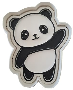 Tagliabiscotti.it - Stampo per creare decorazioni in pasta di zucchero a forma di orsetto Panda intero, per biscotti, baby shower, battesimo, compleanno - Cookies cutter - Tagliabiscotti - 8cm x 6,5cm