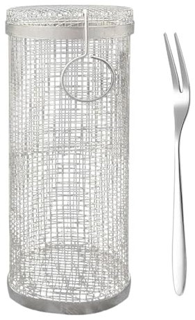 BBQ-Korb – ineinander stapelbare Grillkörbe, rollender Grillkorb aus Edelstahl | Runder Gemüsegrillständer, Grill-Gemüsekorb für Camping-Picknicks, Jahresendparty, runde Picknick-Grillwerkzeuge