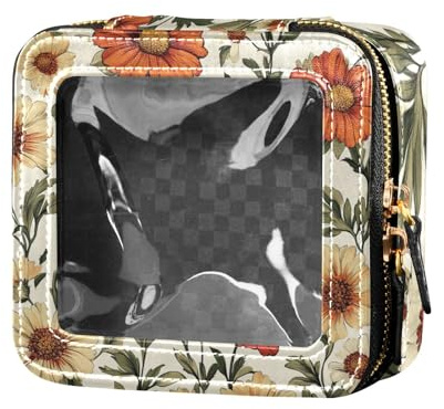 ZRWLUCKY Gaillardia Gaillardia Beauty Flowers Gaillardia Clear Leather Toiletry Bag with Flowers of Beauty Gaillardia, Gaillardia Beauty Flowers