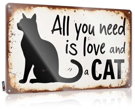 Sign For Bedroom Door Love And A Cat: Simple Happiness Tin Sign Tin Wall Decor Cheers Tin Sign(20X30CM)