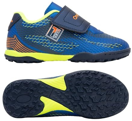 OneTeam Robero Junior TF Botas de fútbol para niños para césped Artificial, Parte Superior de Poliuretano Resistente, Forro de Malla, Plantilla EVA, Suela de Goma, Cierre de, Talla 31
