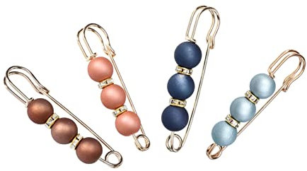 Beavorty 4 Pezzi Spilla Gioiello per Vestiti Clip in Lega e Plastico per Stringere Vita e Proteggere Abiti, Adatta per Sciarpe e Jeans, Design Elegante e Classico