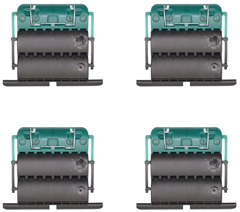 ZURFLUH FELLER - Attache tablier rigide Clicksur H875E pour lames de 8 mm pour volet roulant - Verrou anti-soulèvement robuste avec 2 maillons + 1 Porte-clés DOMOBIP (Noir et Vert - Lot de 4)